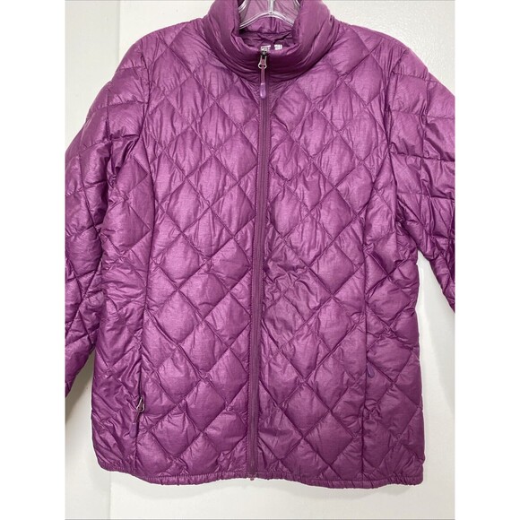 32 Degree Heat Down Puffe Quilt Jacket Size M Purple Women Zip Outdoors Feather - Picture 3 of 15